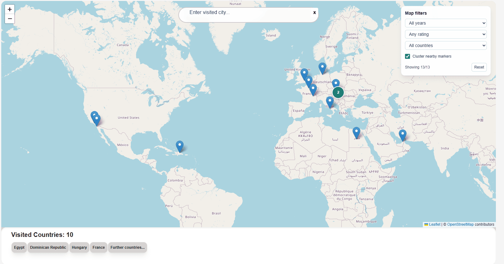 Visited app map-style background
